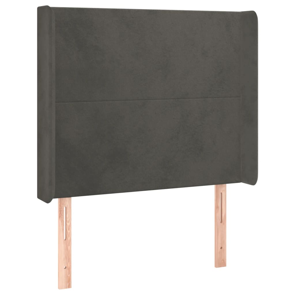 LED uzglavlje tamnosivo 83x16x118/128 cm baršunasto