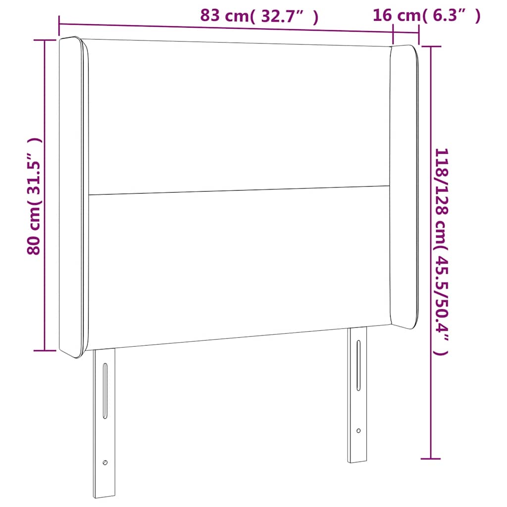 LED uzglavlje tamnozeleno 83x16x118/128 cm baršunasto