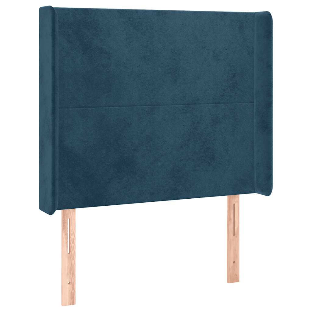 LED uzglavlje tamnoplavo 93x16x118/128 cm baršunasto