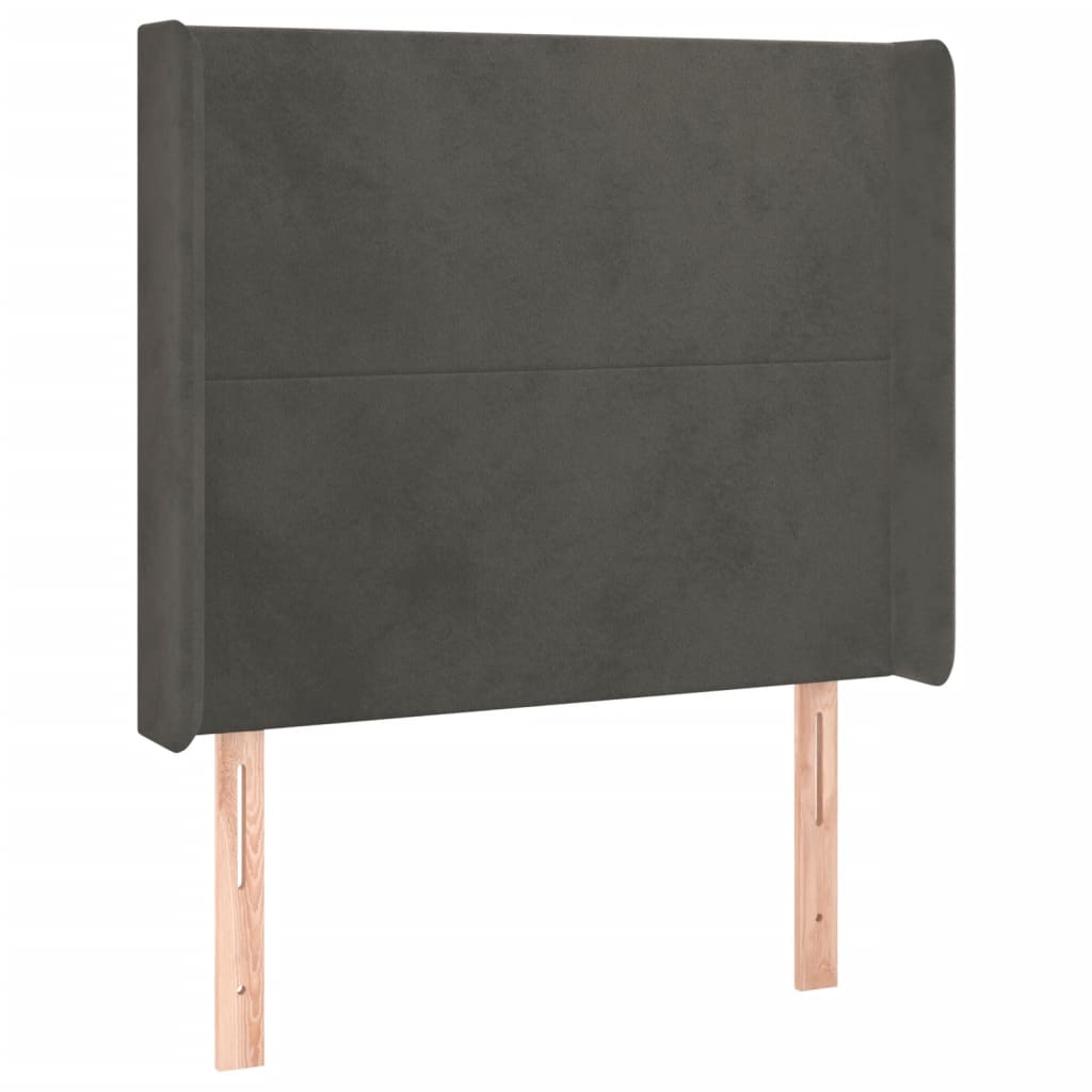 LED uzglavlje tamnosivo 103x16x118/128 cm baršunasto