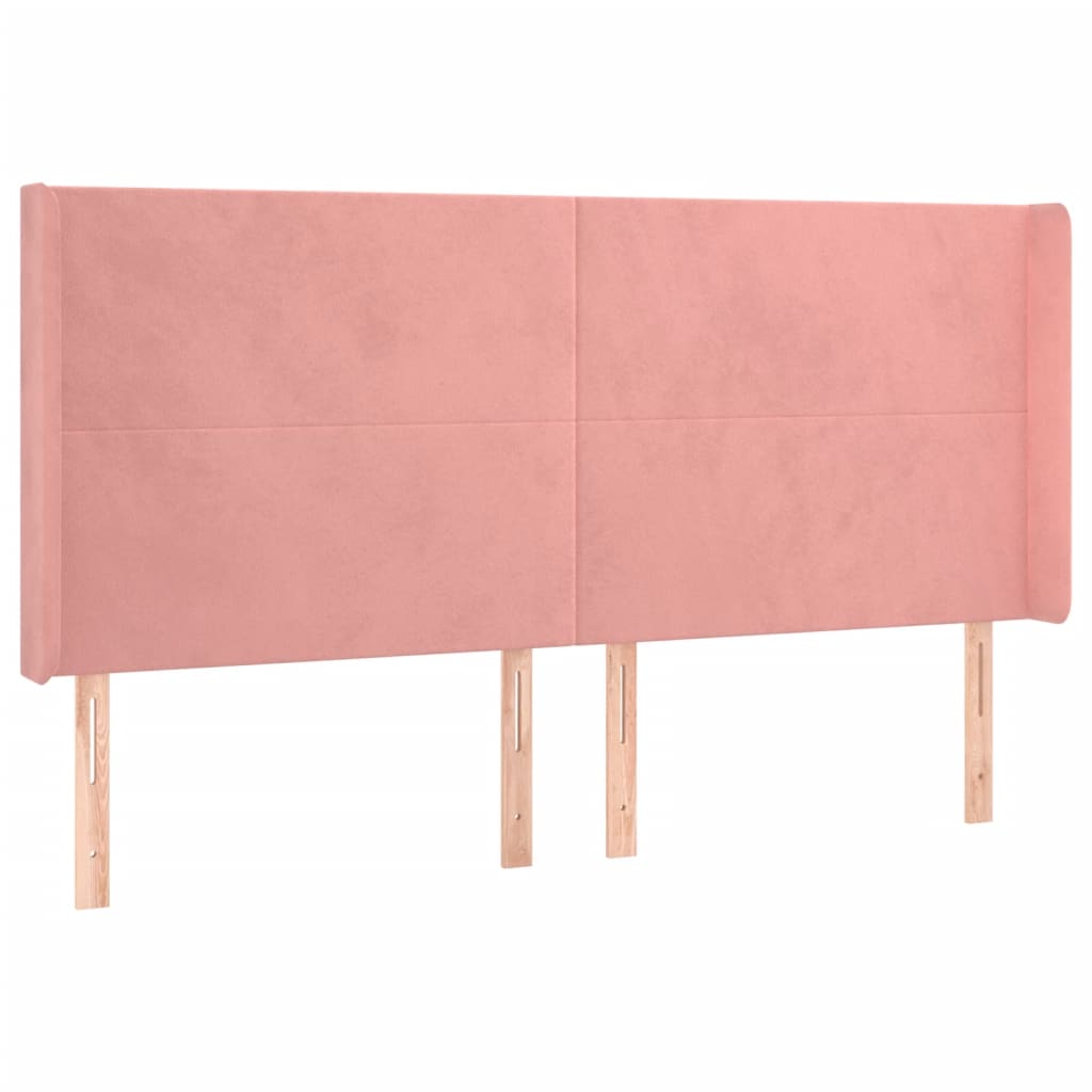 LED uzglavlje ružičasto 203x16x118/128 cm baršunasto