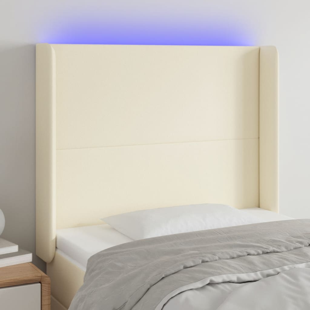 LED uzglavlje krem 83 x 16 x 118/128 cm od umjetne kože