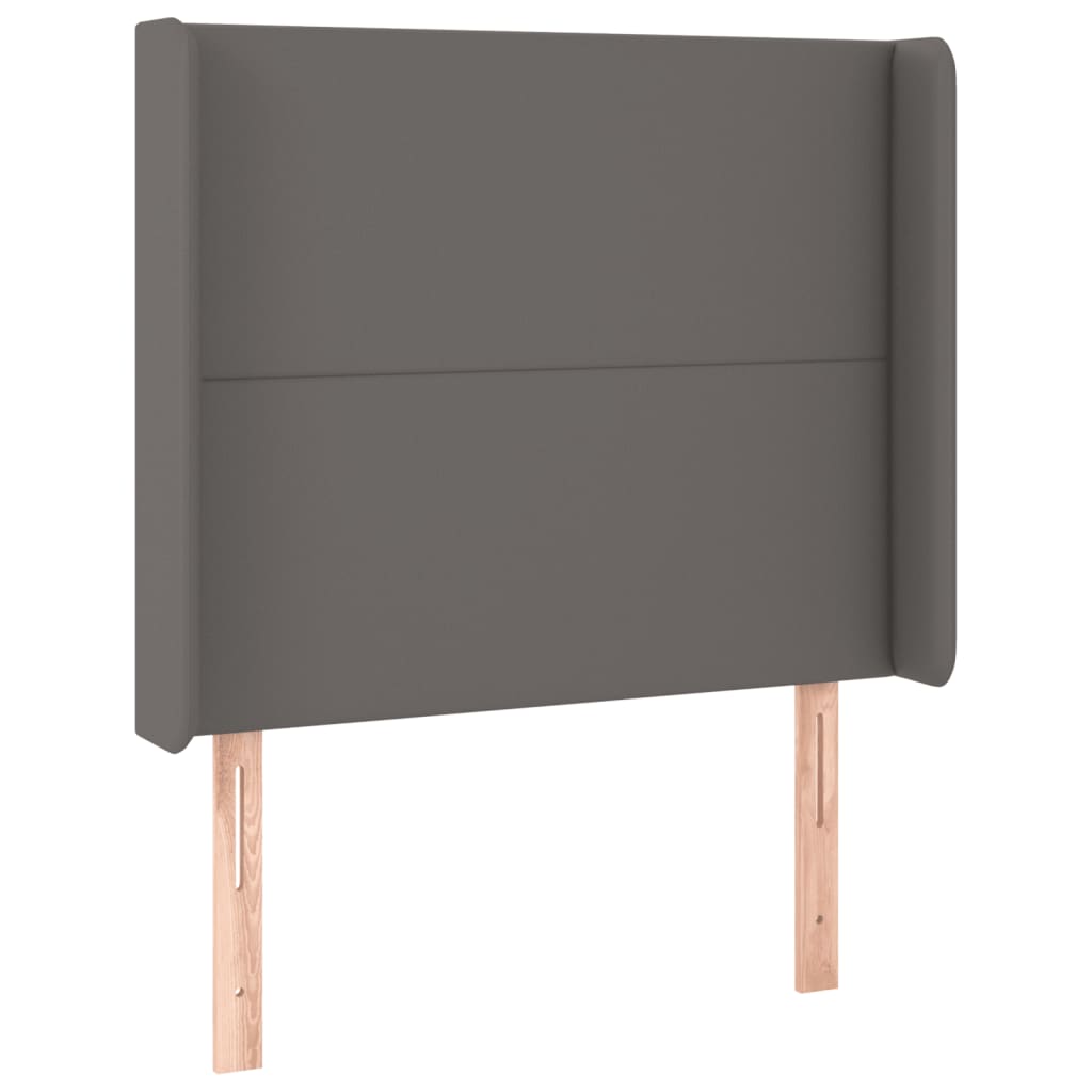 LED uzglavlje sivo 83x16x118/128 cm od umjetne kože