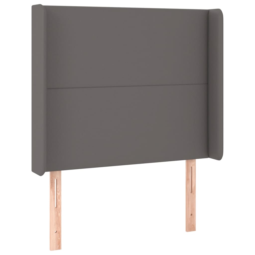 LED uzglavlje sivo 93x16x118/128 cm od umjetne kože