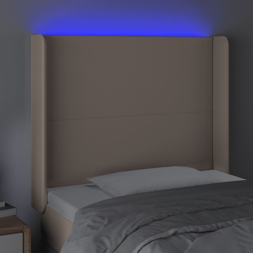 LED uzglavlje boja cappuccina 93x16x118/128 cm od umjetne kože