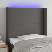 LED uzglavlje sivo 103x16x118/128 cm od umjetne kože