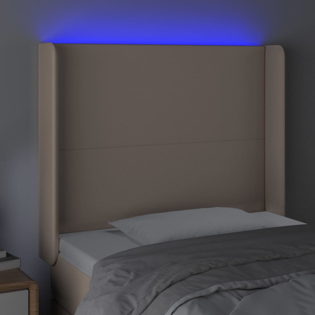 LED uzglavlje boja cappuccina 103x16x118/128 cm od umjetna koža