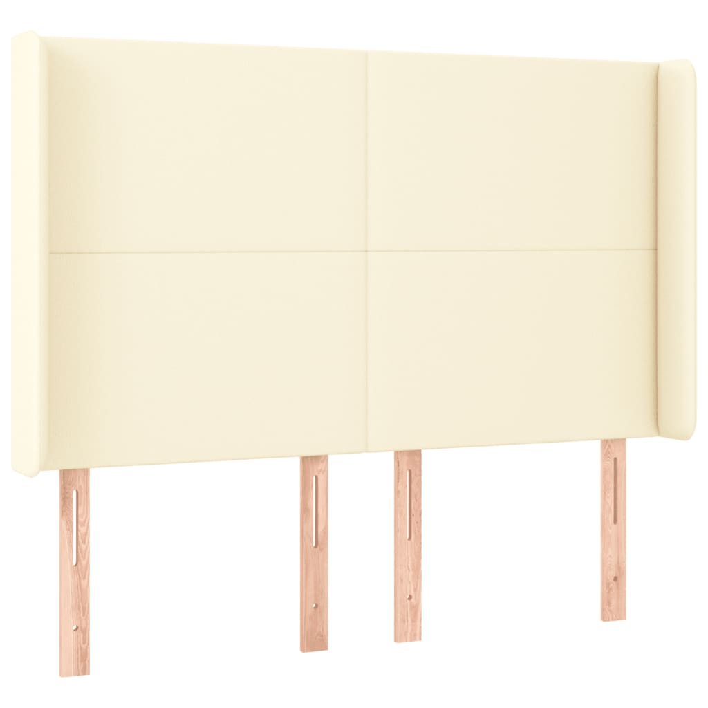 LED uzglavlje krem 147 x 16 x 118/128 cm od umjetne kože