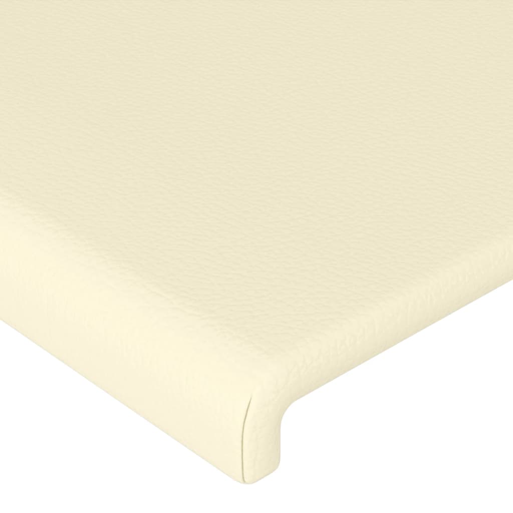 LED uzglavlje krem 147 x 16 x 118/128 cm od umjetne kože