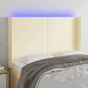 LED uzglavlje krem 147 x 16 x 118/128 cm od umjetne kože