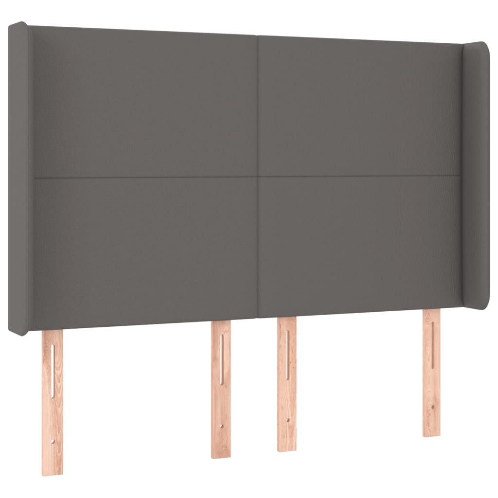 LED uzglavlje sivo 147x16x118/128 cm od umjetne kože