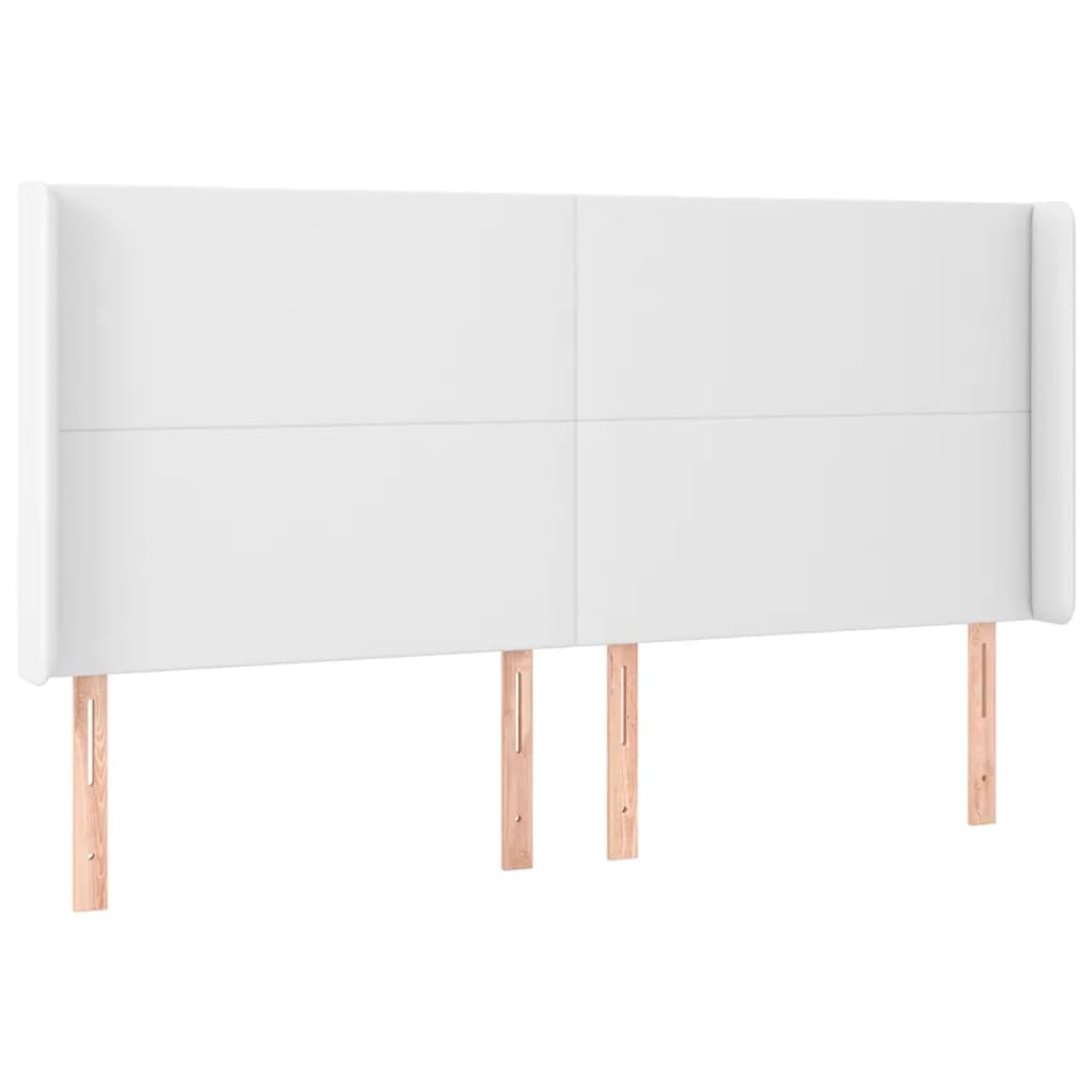 LED uzglavlje bijelo 163x16x118/128 cm od umjetne kože