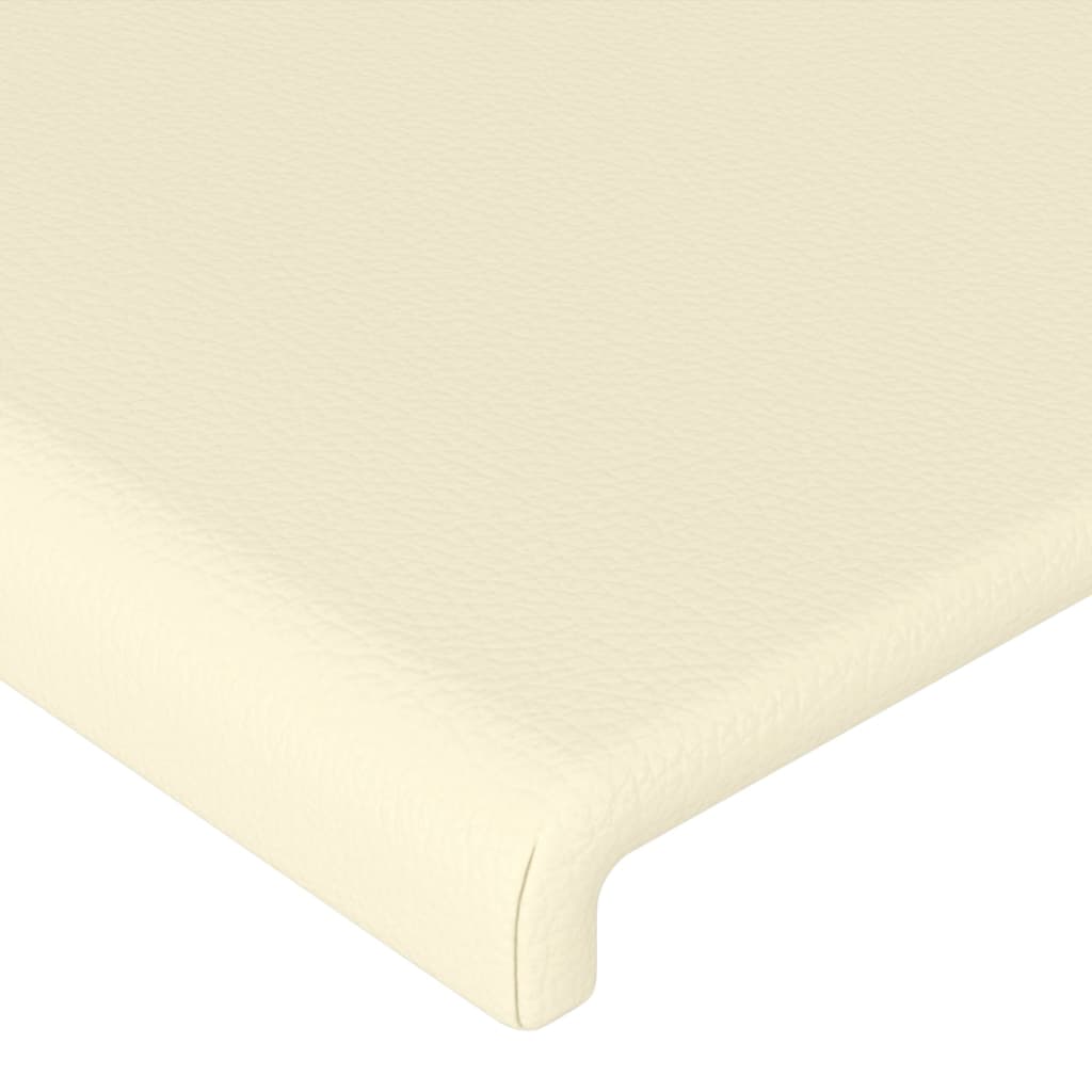 LED uzglavlje krem 163 x 16 x 118/128 cm od umjetne kože