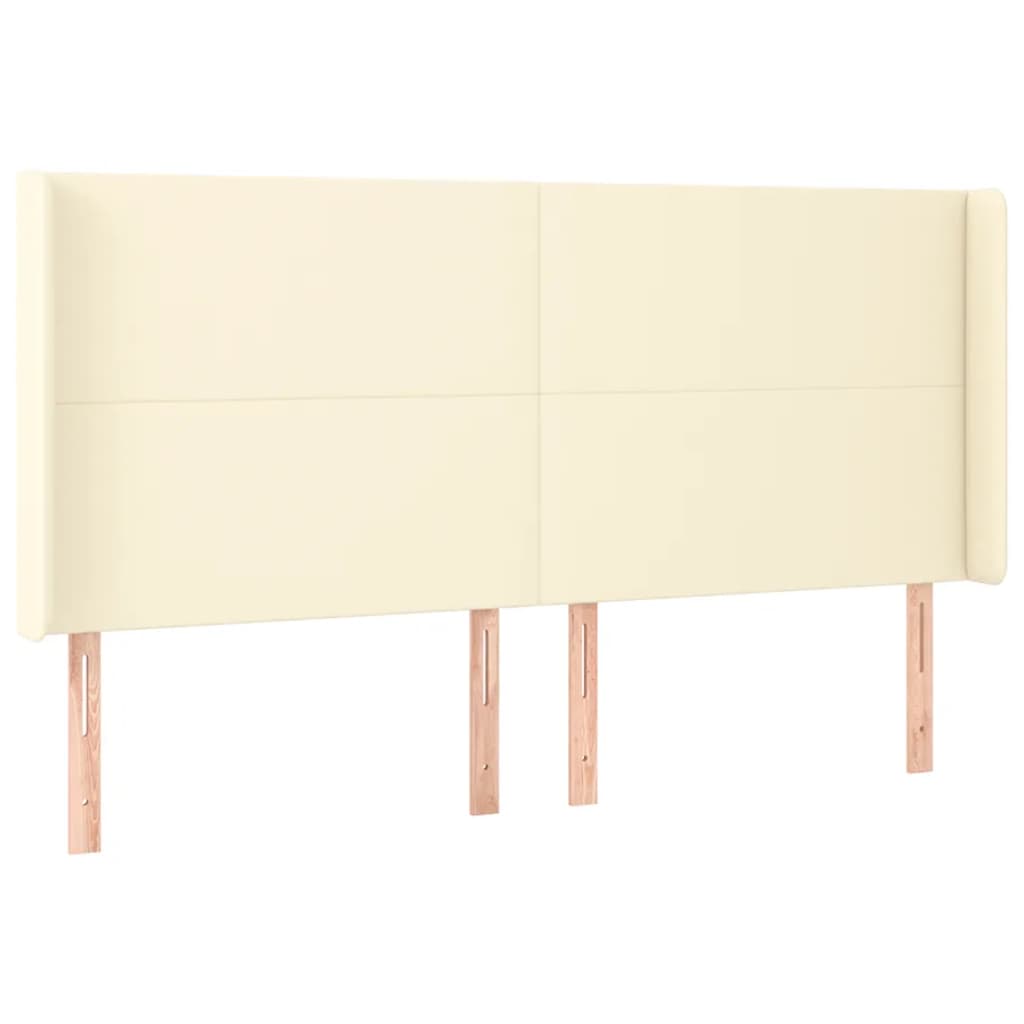LED uzglavlje krem 183 x 16 x 118/128 cm od umjetne kože