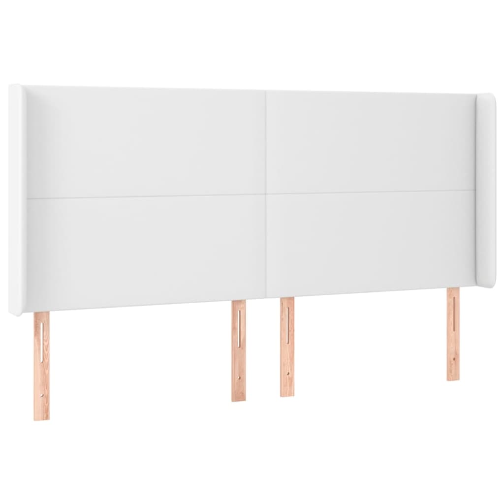 LED uzglavlje bijelo 203x16x118/128 cm od umjetne kože
