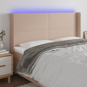 LED uzglavlje boja cappuccina 203x16x118/128cm umjetna koža