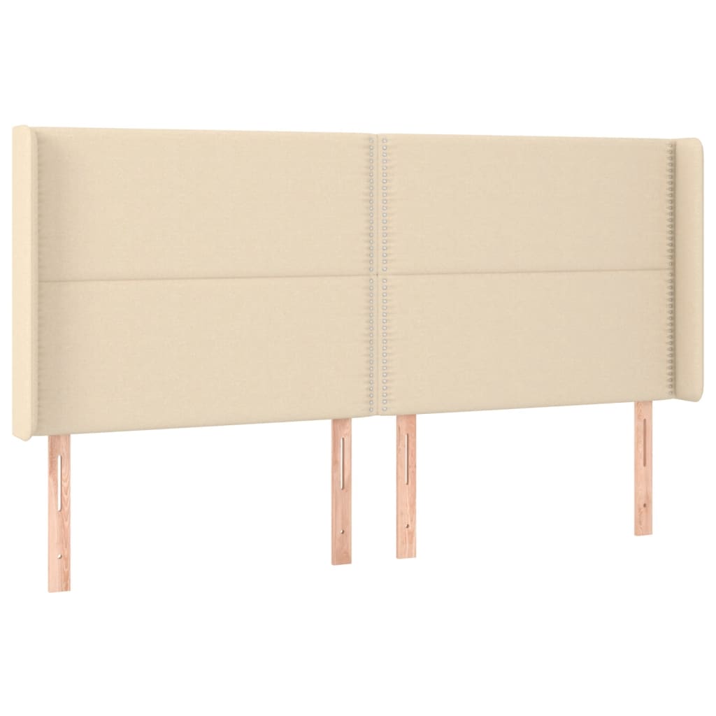 LED uzglavlje krem 183 x 16 x 118/128 cm od tkanine