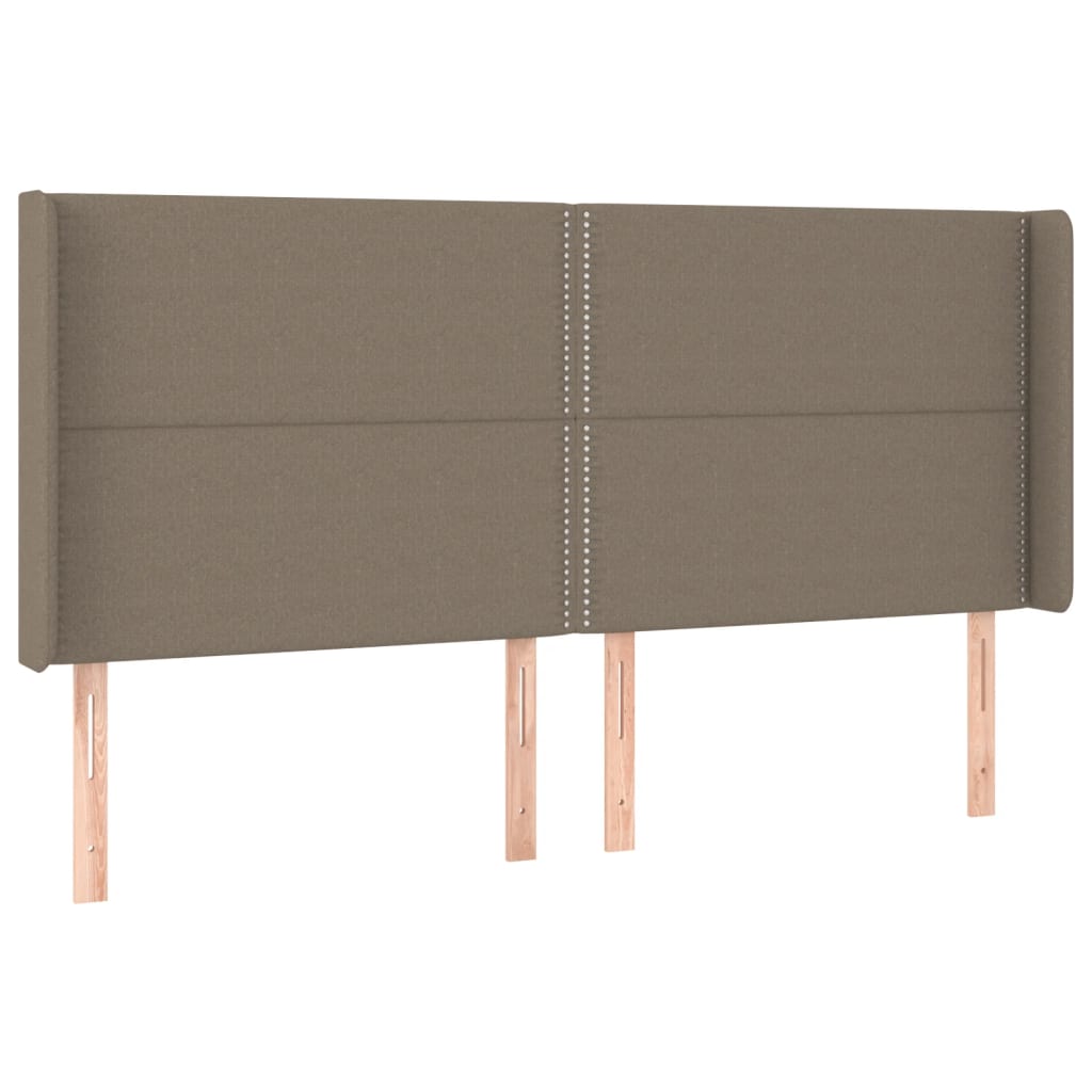 LED uzglavlje smeđesivo 203 x 16 x 118/128 cm od tkanine