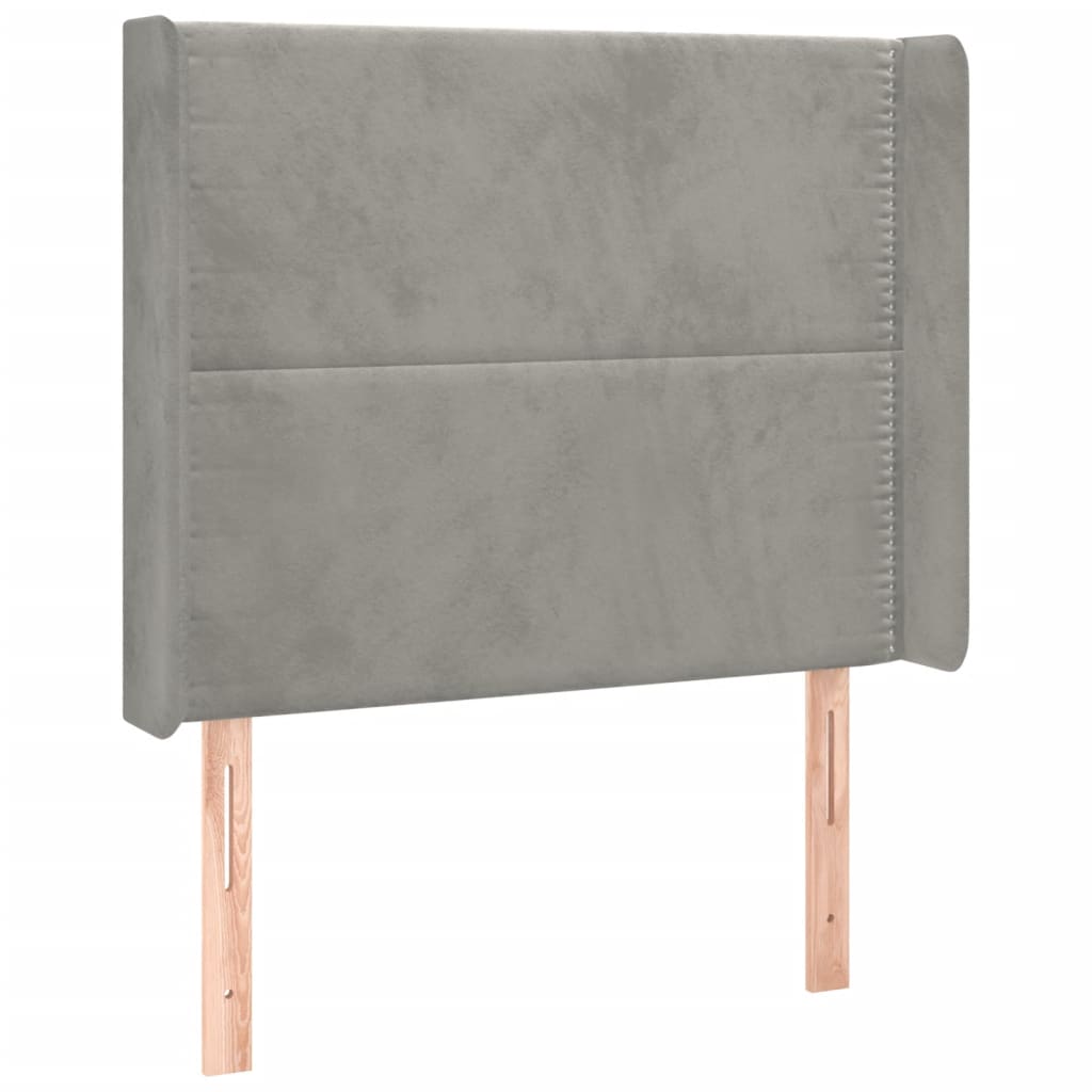 LED uzglavlje svjetlosivo 103 x 16 x 118/128 cm baršunasto