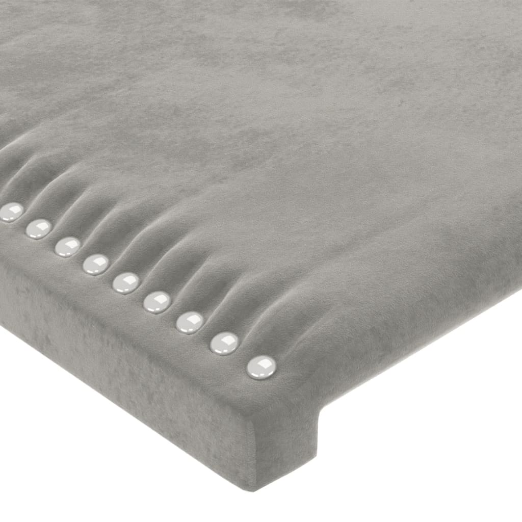 LED uzglavlje svjetlosivo 103 x 16 x 118/128 cm baršunasto