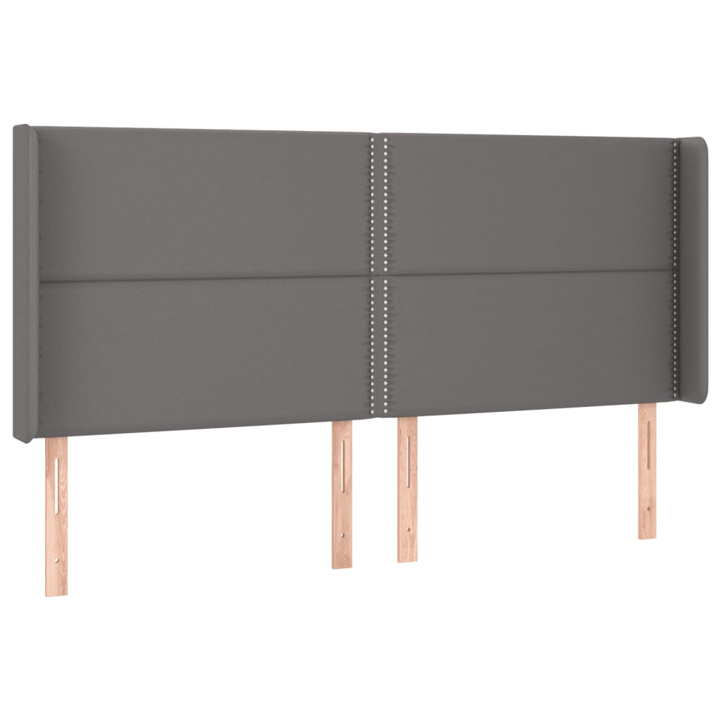 LED uzglavlje sivo 203x16x118/128 cm od umjetne kože