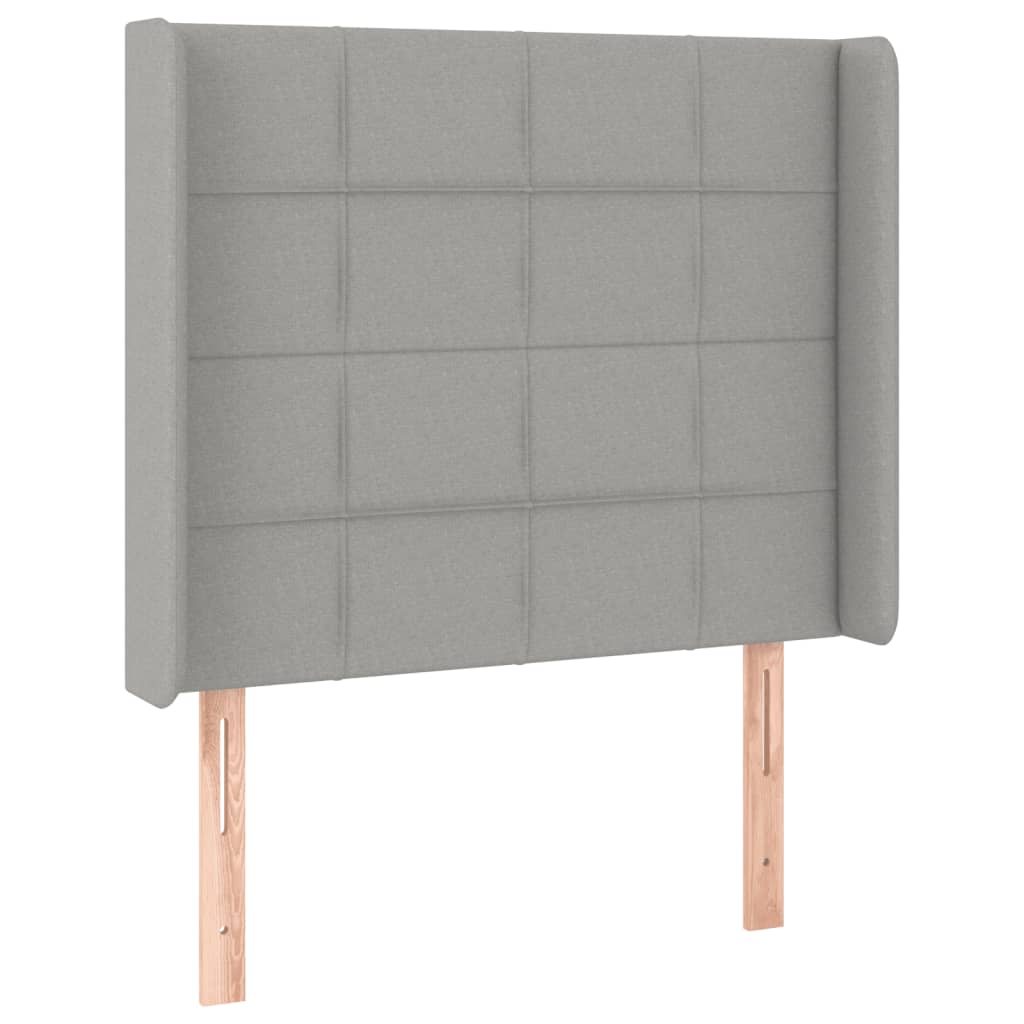 LED uzglavlje svjetlosivo 93 x 16 x 118/128 cm od tkanine