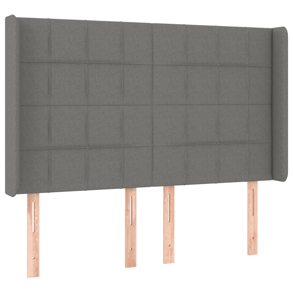 LED uzglavlje tamnosivo 147 x 16 x 118/128 cm od tkanine
