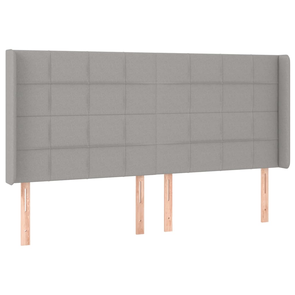 LED uzglavlje svjetlosivo 203 x 16 x 118/128 cm od tkanine