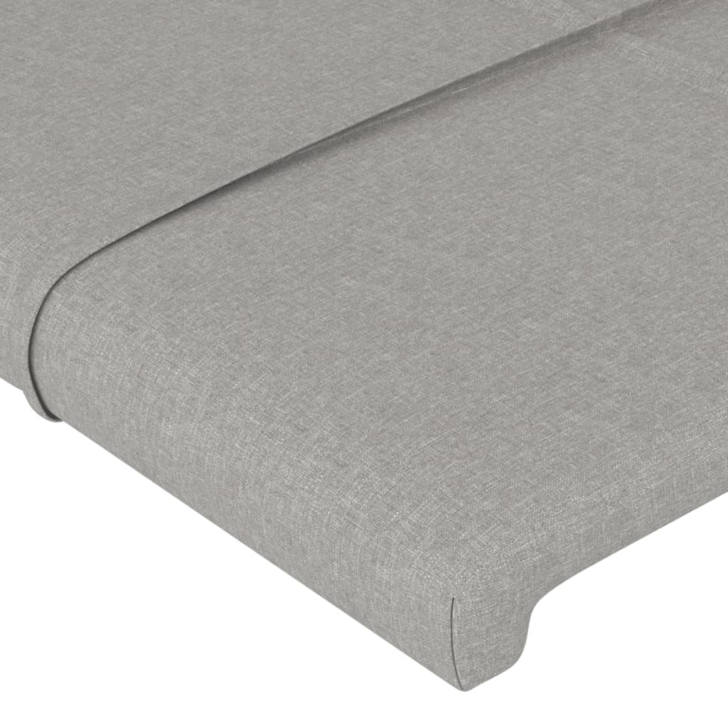 LED uzglavlje svjetlosivo 203 x 16 x 118/128 cm od tkanine