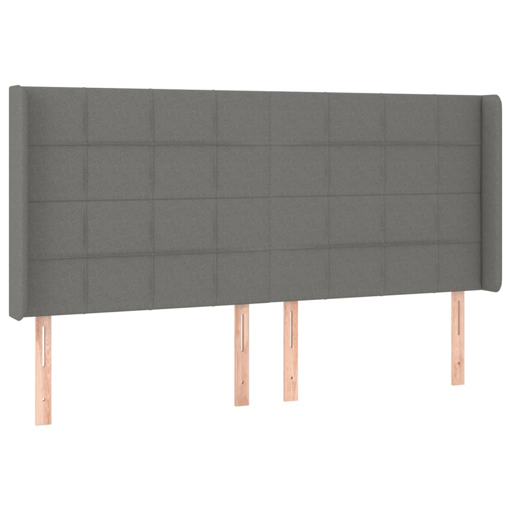 LED uzglavlje tamnosivo 203 x 16 x 118/128 cm od tkanine
