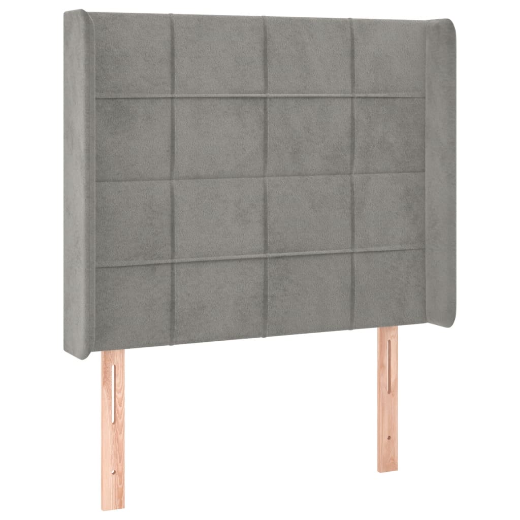 LED uzglavlje svjetlosivo 83 x 16 x 118/128 cm baršunasto