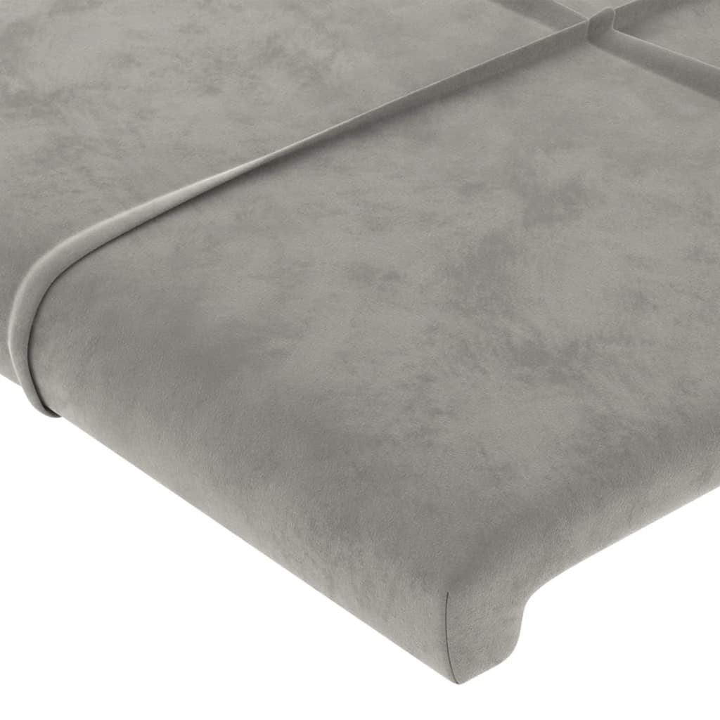 LED uzglavlje svjetlosivo 83 x 16 x 118/128 cm baršunasto