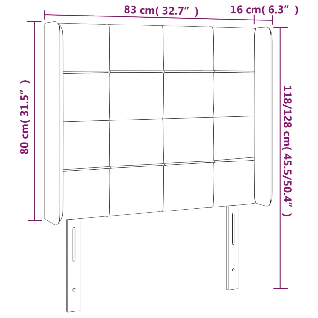 LED uzglavlje svjetlosivo 83 x 16 x 118/128 cm baršunasto