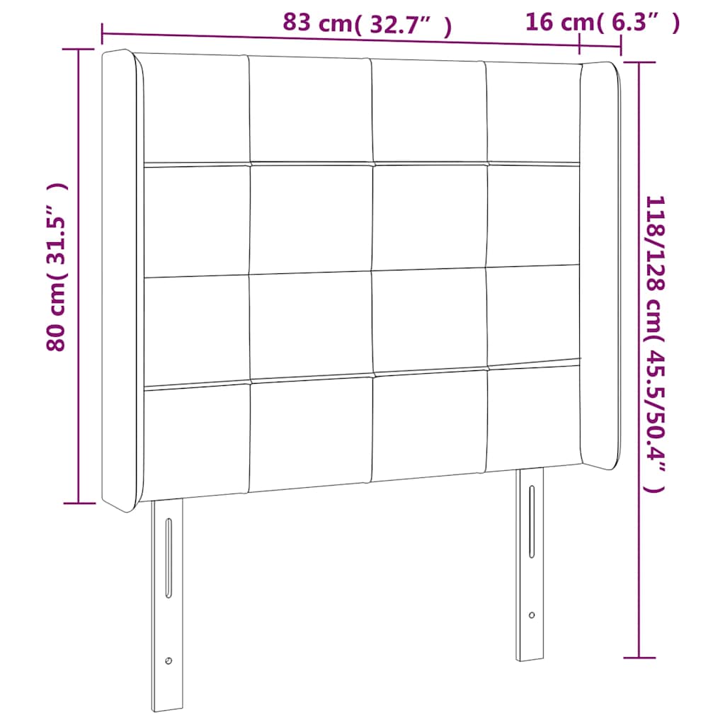 LED uzglavlje tamnozeleno 83x16x118/128 cm baršunasto