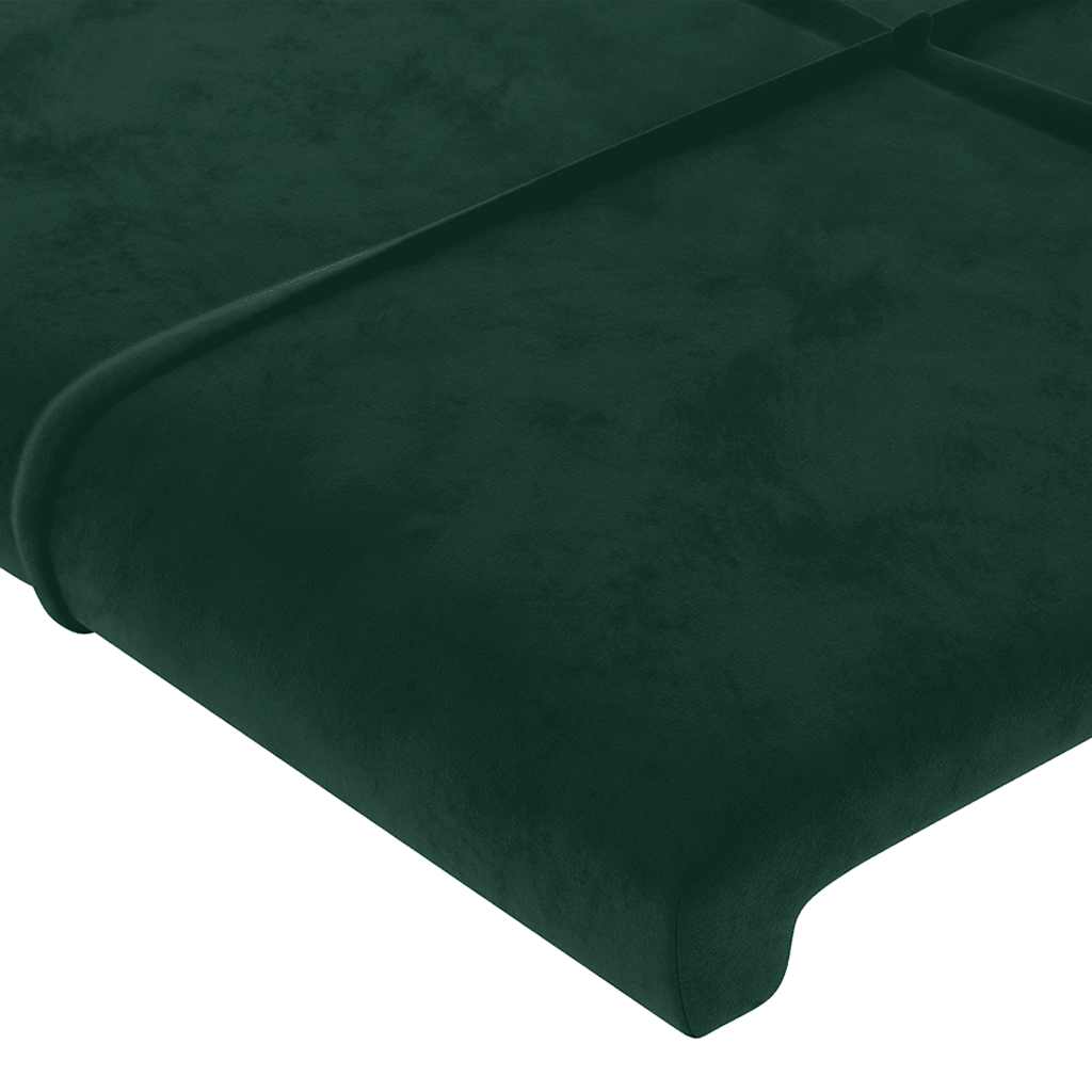 LED uzglavlje tamnozeleno 93x16x118/128 cm baršunasto