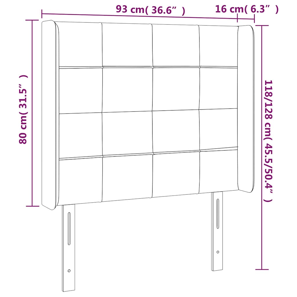 LED uzglavlje tamnozeleno 93x16x118/128 cm baršunasto