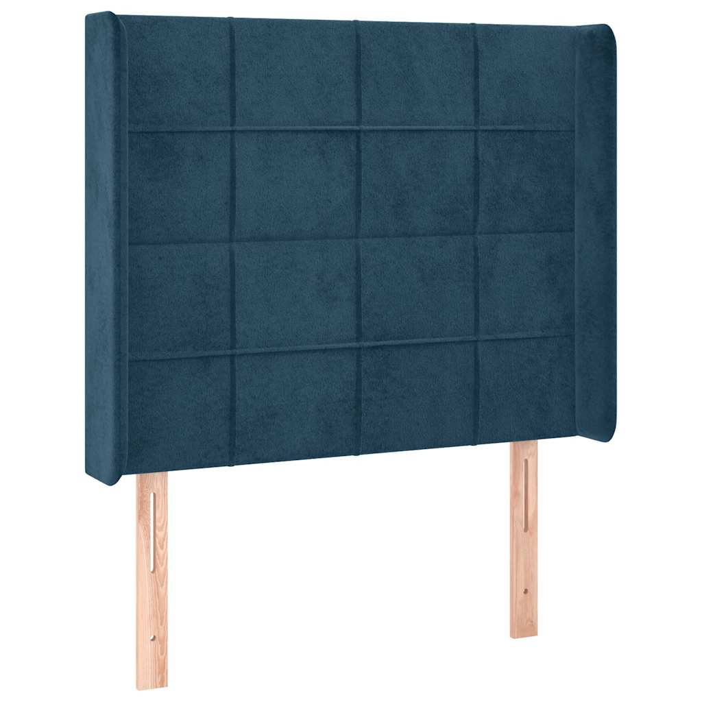 LED uzglavlje tamnoplavo 93x16x118/128 cm baršunasto