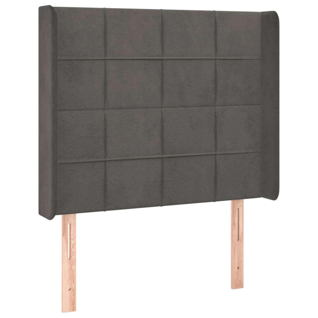 LED uzglavlje tamnosivo 103x16x118/128 cm baršunasto