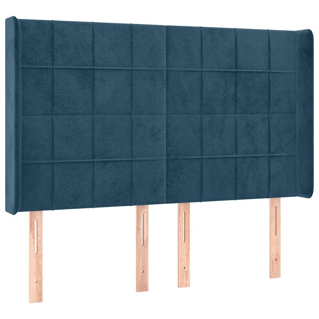 LED uzglavlje tamnoplavo 147x16x118/128 cm baršunasto