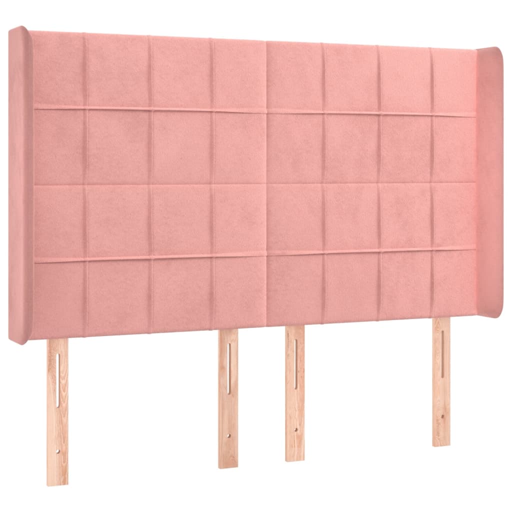 LED uzglavlje ružičasto 147x16x118/128 cm baršunasto