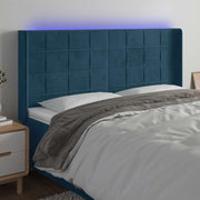 LED uzglavlje tamnoplavo 163x16x118/128 cm baršunasto