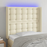LED uzglavlje krem 93 x 16 x 118/128 cm od umjetne kože