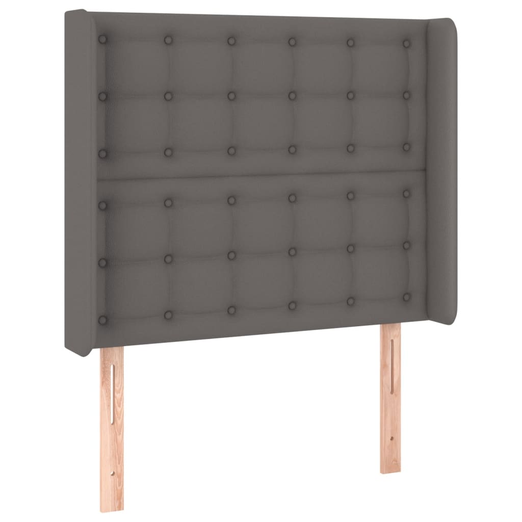 LED uzglavlje sivo 93x16x118/128 cm od umjetne kože