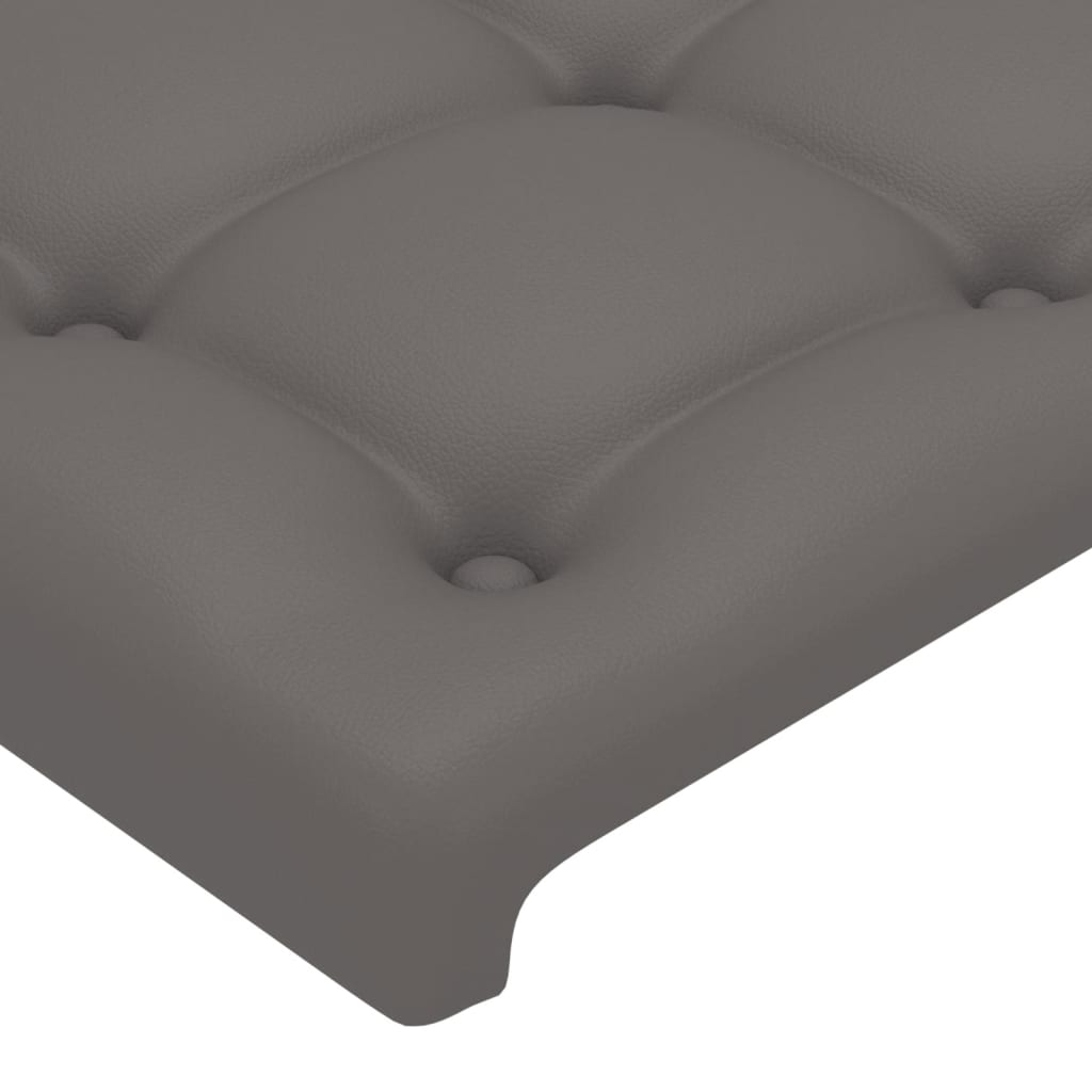 LED uzglavlje sivo 93x16x118/128 cm od umjetne kože