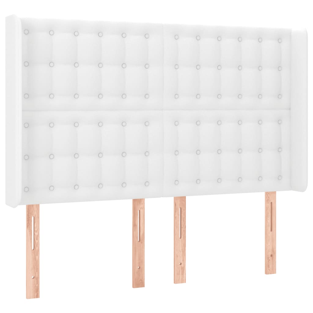 LED uzglavlje bijelo 147x16x118/128 cm od umjetne kože