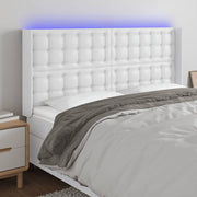 LED uzglavlje bijelo 147x16x118/128 cm od umjetne kože