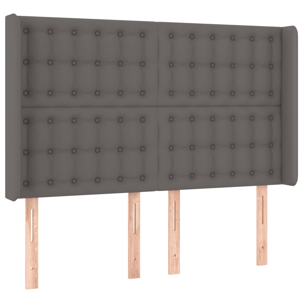 LED uzglavlje sivo 147x16x118/128 cm od umjetne kože