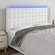 LED uzglavlje bijelo 163x16x118/128 cm od umjetne kože