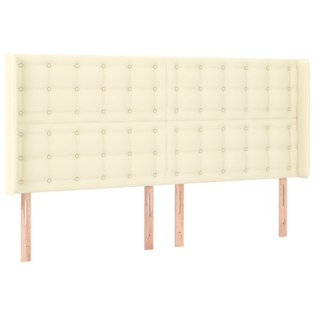LED uzglavlje krem 163 x 16 x 118/128 cm od umjetne kože