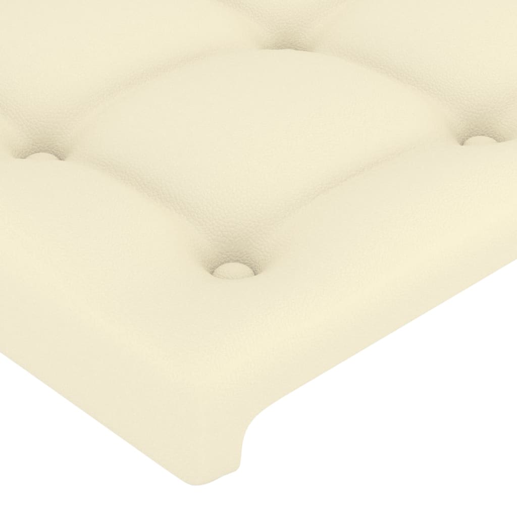 LED uzglavlje krem 163 x 16 x 118/128 cm od umjetne kože